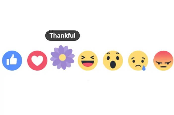 Facebook's Thankful reaction
