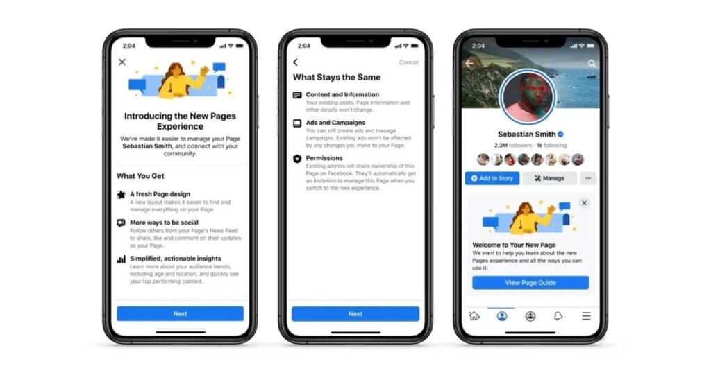 Know all about Facebooks new page experience